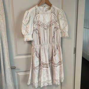 Michael Kors Collection Crochet trimmed mini dress